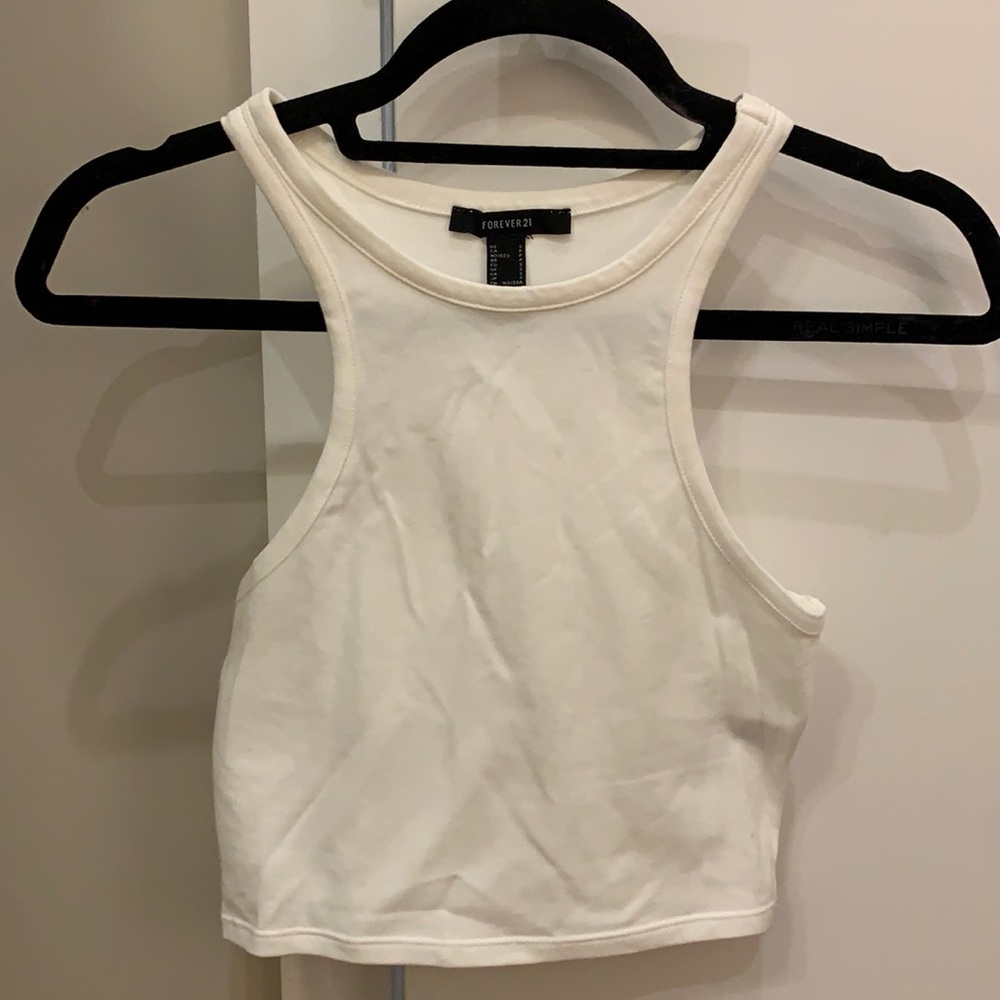 White cropped tank top